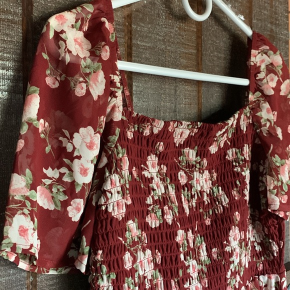 Lily Rose womens floral milkmaid dress size medium coquette bloomcore dainty - Picture 3 of 15